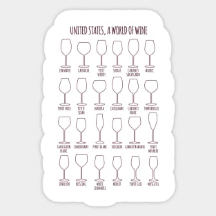 United States, a World of Wine Sticker